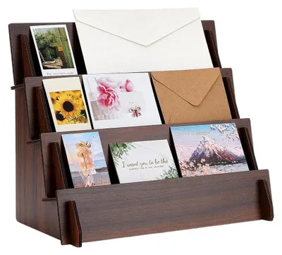 Produktbild von Solidchoice – Holzablage mit 4 Ebenen für Handwerksmärkte, 35x19x28 cm
