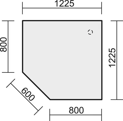 Produktbild von Verkettungsplatte, 5eckig 90 Grad, BxTxH 1225x1225x680-800 mm, höhenverstellbar, Platte ahorn, Stützfuß anthrazit