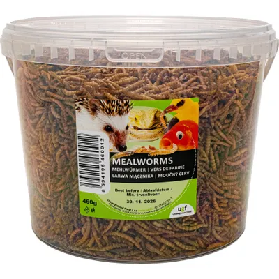 Produktbild von UGF Premium Mehlwürmer getrocknet 3L (460g), Vogelfutter, Wildvögel, Ganzjährig