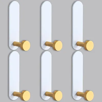 Imagen del producto de Ganchos autoadhesivos para pared, sin necesidad de taladro, ideales para baño, toallas de cocina, paquete de 6 unidades