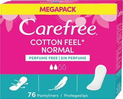 A product package for Carefree panty liners.