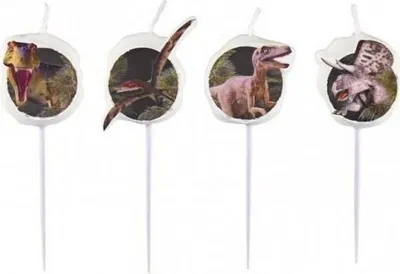Immagine prodotto di Amscan - Select Candles "Dinosaur Attack" 4-Pack - Cera SG30856 (Taglia unica) (Colorato)