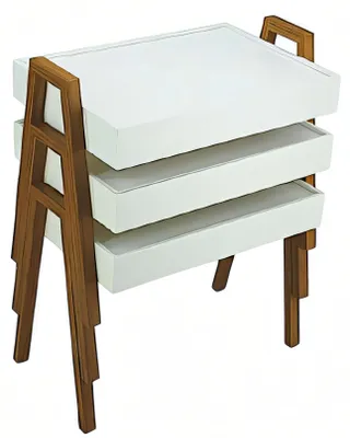 Obrázok produktu pre Elegantný biely drevený konferenčný stolík v modernom štýle