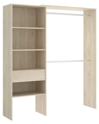 Kleiderschrank mit Schublade, Natur, 160–110 cm