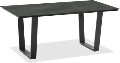 Produktbild von Gartentisch Noha 220x95 Tischplatte HPL Graphit Trapezkufe Aluminium Anthrazit