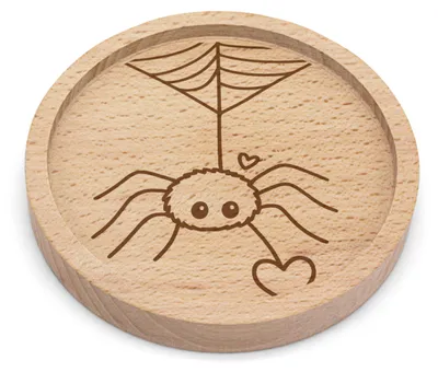 Produktbild von Mr. & Mrs. Panda Holzuntersetzer Spinne Agathe Liebe - Transparent - Geschenk, Glas-Untersetzer, Liebesbeweis, Tischuntersetzer, gläseruntersetzer, Coaster, Bierdeckel
