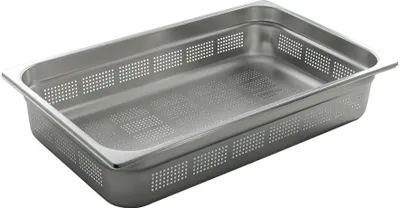 Productafbeelding van HENDI Gastronorm containers, 1/1 formaat, 100 mm, geperforeerd, roestvrij staal, professionele kwaliteit (ProfiLine)
