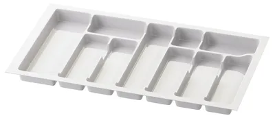 Produktbild von Sossai Besteckeinsatz Divio für Schubladen 80cm | 73 x 43 cm | Weiß Besteckkasten Schubladeneinsatz