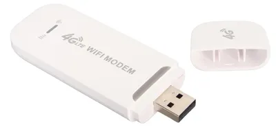 Image de Modem WiFi USB 4G - Haute vitesse - Prend en charge 10 appareils - Blanc - Parfait pour les voyages et à la maison - Internet rapide - Facile à utiliser