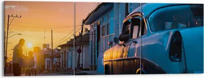 Produktbild von Bild auf Leinwand - Leinwandbild - Straße Auto Haus - 150x50cm - Wand Bild - Wanddeko - Wandbilder - Leinwanddruck - Bilder - Kunstdruck - Wanddekoration - Leinwand bilder - Wandkunst - CA150x50-3459