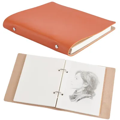 Schetsboek PU-Leder 17,8x15,5 cm, Aquarel, 40 Blatt, Ringbindung