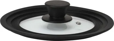 Produktbild von Steuber Universal Glasdeckel für Töpfe und Pfannen mit Ø 16/18/20 cm, Universaldeckel mit Auslassventil und Silikonrand