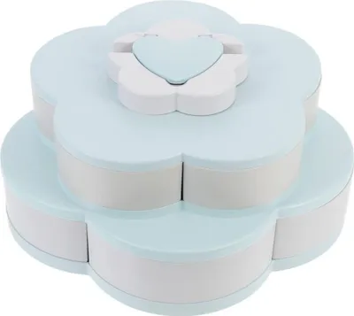 Produktbild von Elegante drehbare Snackschale mit Blumendesign, BPA-frei, platzsparend & vielseitig - Perfekt für Gäste - SNACKARO