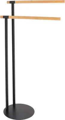 Produktbild von Tendance Handtuchhalter schwarz braun Bambus Metall 22x39,5x77,5 cm