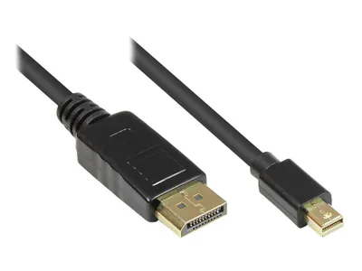 Produktbild von Anschlusskabel DisplayPort Stecker auf Mini DisplayPort Stecker, vergoldet, schwarz, 2m, Good Connections