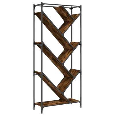 Produktbild von vidaXL Bücherregal Räuchereiche 79x30x180 cm Holzwerkstoff und Metall