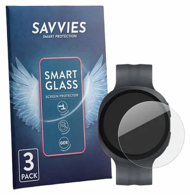 Produktbild von 3x Savvies Schutzglas Folie für Samsung Galaxy Watch 9 (44 mm) 9H Panzer Schutzfolie Glas Displayschutz klar transparent