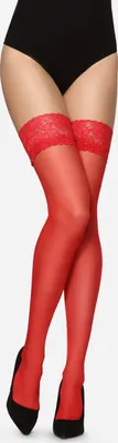 Produktbild von Merry Style Damen halterlose Strümpfe MS 209 (Rot, XS-S (32-38))