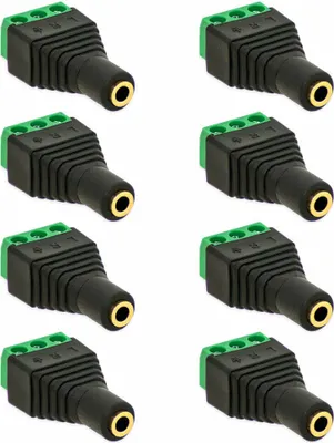 Produktbild von Klinken Buchse 3,5mm Adapter > Terminal Block 3-Pin Schraub Klemmen Vergoldet[8x Buchse]