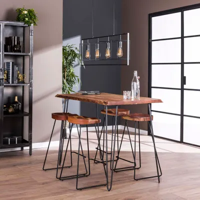 Produktbild von Hoyz - Bartisch Edge - Massives Akazienholz - Industriell - 130x70x92