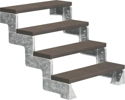 Produktbild von Aussentreppe Pertura Tallis ohne Geländer 4 Steigungen Trimax 100 cm dunkelbraun