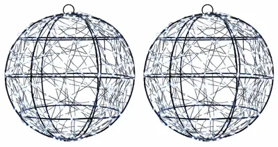 Imagen del producto de vidaXL Adorno navideño con luces, 2 unidades, 600 LEDs, luz blanca fría