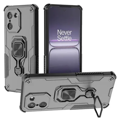 Productafbeelding van MobyDefend Hoesje - Geschikt voor OnePlus Nord CE 5 - Dubbelgelaagde Pantsercase Met Standaard - Zwart