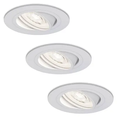 Image de HOFTRONIC - Spot encastrable LED Pittsburg 3,8W 270lm 6000K Blanc 3 pièces