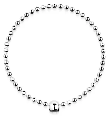Immagine prodotto di MATERIA bracciale in argento perline donne ragazze - 925 argento vero perline bracciale elastico 17cm con confezione regalo SA-37