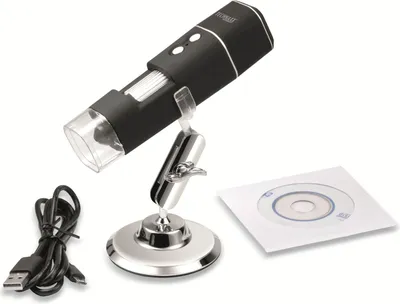 Zdjęcie produktu dla Technaxx TX-158, Mikroskop cyfrowy, Czarny, Srebrny, 1000x, 50x, LED, Biały