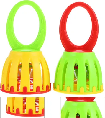 Produktbild von baby rassel glocke 2er set, kinder handglocke schlitten, leuchtende spielzeugrassel, musikspielzeug für babys & kleinkinder