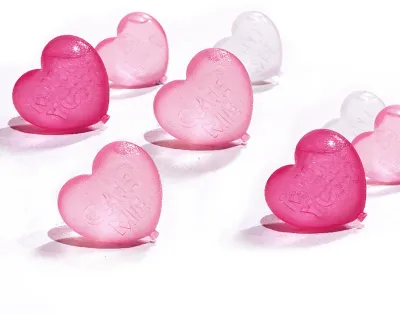 15er-Pack herzförmige Eiswürfel, rosa, wiederverwendbar