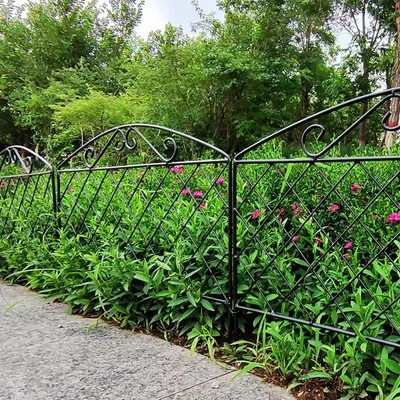 Produktbild von Dekorative Gartenumzäunung - 44 cm (H) x 3 m (L) - Tierbarriere - Außen - Rostfreies Metall - Kein Grabzaun - Grenze für Garten - Terrasse - Blumenbeet