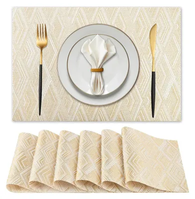 Platzsets, 6er Set, 45x30 cm, abwaschbar, hitzebeständig, PVC
