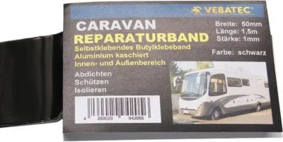 Produktbild von Vebatec CARAVAN Reparaturband Alu-schwarz 50mm x 1,5m