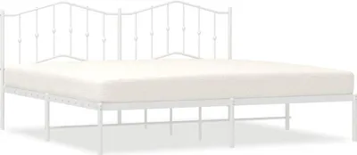 Obrázek produktu pro vidaXL Postel s čelem kovová bílá 193x203 cm
