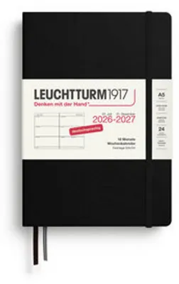 Produktbild von Wochenkalender Medium (A5), 18 Monate, Schwarz 2027