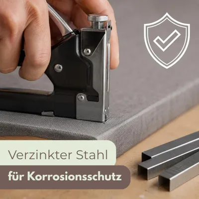 Produktbild von Tackerklammern Typ 50 Heftklammern Handtacker Klammer Tackernadeln Stahlklammer Tacker Klammern T-50 verzinkter Stahl Heft Klammern Flachdrahtklammern 10 mm 10000 St