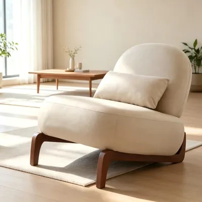 Produktbild von Loungesessel - 86,9 x 72,1 x 69,9 cm , Camel , Stoff und Holz , komfortable Polsterung , vielseitige Nutzung