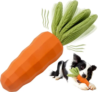 Produktbild von Hundespielzeug Unzerstörbares Kauspielzeug für Aggressives Kauen/Robuster Hunde Spielzeug Interaktives Naturkautschuk quietschend Hundespielzeug für Große Mittelgroße Hunde (Orange)