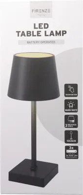 Produktbild von LED-Tischleuchte mit Touchfunktion, warm weiß, mit 3x AAA Micro LR03 Batterie