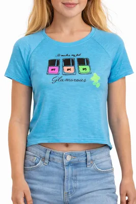 Produktbild von Mädchen T-Shirt Türkis Gr. 140 – Bequemes Kinder Shirt aus 65% Polyester & 35% Baumwolle