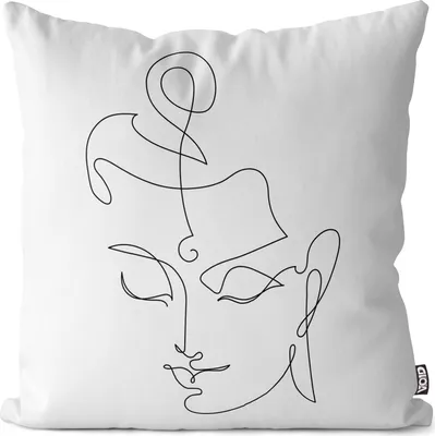 Produktbild von VOID Lächelnder Bud-dah Hindu Kissenbezug Kissenhülle sofa couch wohnzimmer dekoration wasserfest Outdoor Kissen bezug deko