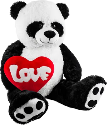 Immagine prodotto di BRUBAKER XXL Panda 100 cm con cuore d'amore - peluche orsacchiotto di peluche