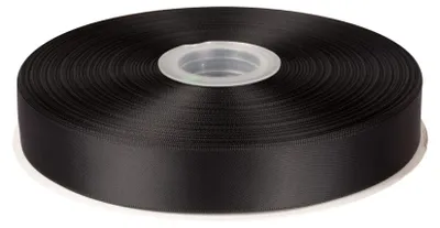 Satinband 25 mm x 91 m Schwarz Polyester für Geschenke