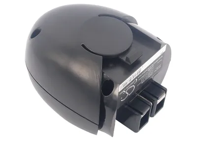 A black battery pack with connectors.