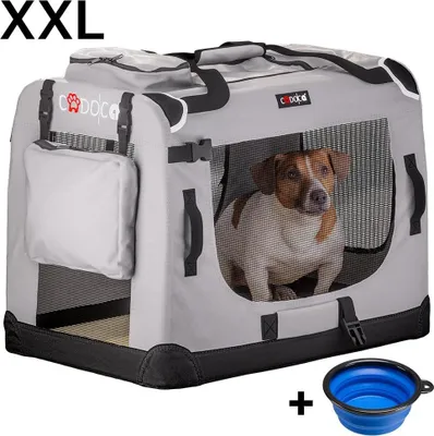 Immagine prodotto di Trasportino per cani in tessuto grigio XXL 90x60x66cm