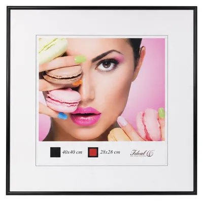 Produktbild von Photo Style Kunststoff Bilderrahmen quadratisch Foto Rahmen Picture Frame Collage - Farbe: Schwarz | Format: 40x40