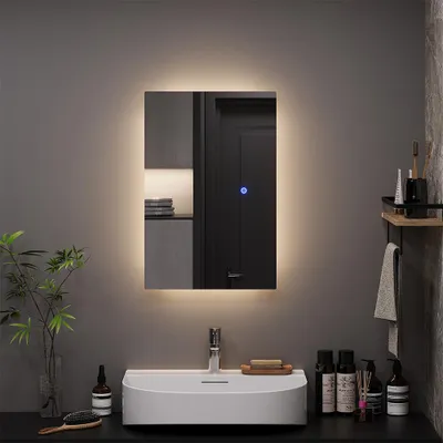Produktbild von Vicco Badezimmerspiegel Miral, 40 x 60 cm mit Backlight Beleuchtung, Glas