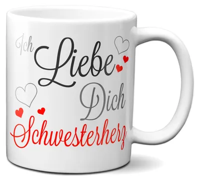 Produktbild von TassenKing™ - Ich liebe Dich Schwesterherz - Tasse - Kaffeetasse - Tasse mit Spruch